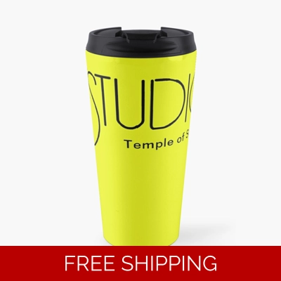 Travel Mug Yellow Original Black Logo TOS Black